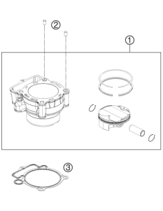 Cylinder + Piston Cpl. (KTM/HVA/GG)