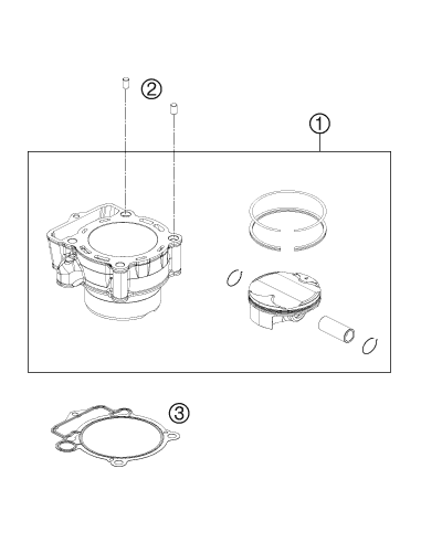 Cylinder + Piston Cpl. (KTM/HVA/GG)