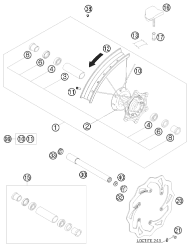 Front Wheel HUB Cpl. (KTM/HVA/GG)