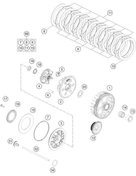 Pressure Piece Cpl. 08 (KTM/HVA/GG)
