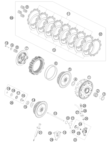 Pressure Piece Cpl. 08 (KTM/HVA/GG)