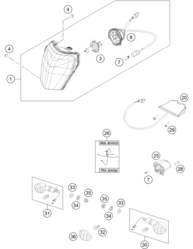 Lamp Bracket Cpl. 2014 (KTM/HVA/GG)