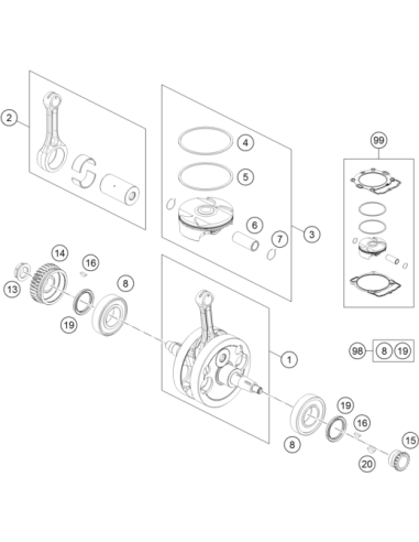 Piston KIT GR. I 450 EXC 14 (KTM/HVA/GG)