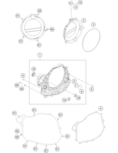 Clutch Cover Cpl. (KTM/HVA/GG) St:50