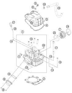 Cylinder Head Cpl. (KTM/HVA/GG) St:50
