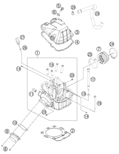 Cylinder Head Cpl. (KTM/HVA/GG) St:50