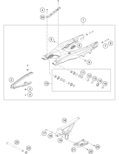 Repair KIT Swingarm Bearing (KTM/HVA/GG) St:70