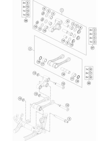Triangular Centilever SX Cmpl. (KTM/HVA/GG) St:70