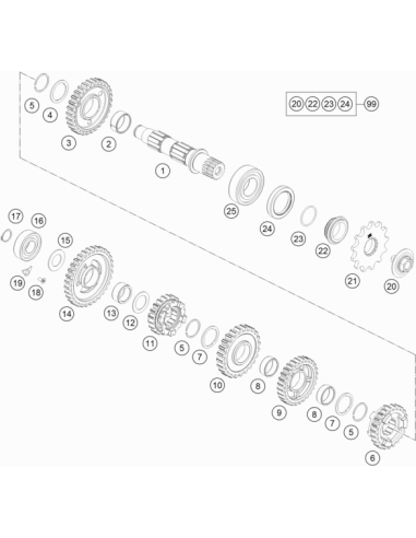 Engine Sprocket 14Z (KTM/HVA/GG)
