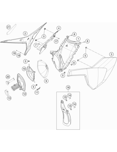 Intake Throttle D=16 (KTM/HVA/GG)