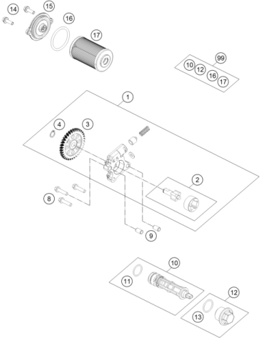 Oilfilter Service KIT 125 Duke (KTM/HVA/GG)