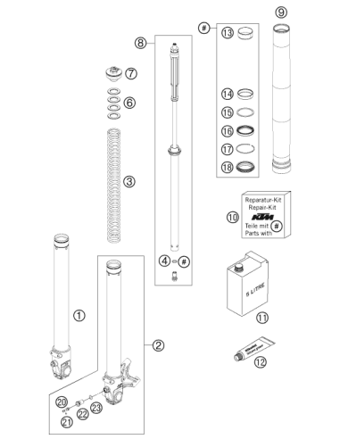 Spring D43.2 L465 5n/mm SET (WP)