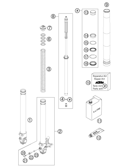 Spring D43.2 L465 5n/mm SET (WP)