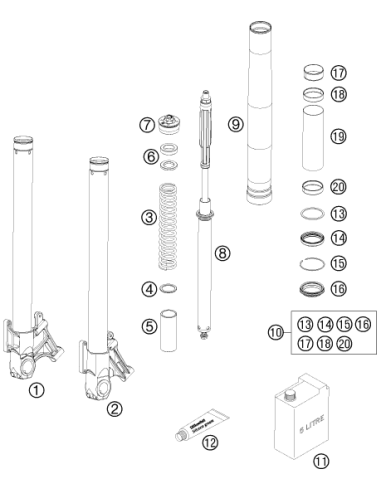 Spring D43.2 L250 10n/mm D5,25 (WP)