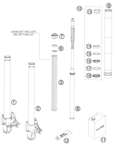 Spring D43,7 L375 7,5n/mm SET (WP)