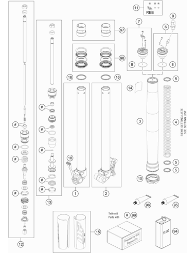 Spring 3,0 N/mm SET (KTM/HVA/GG)