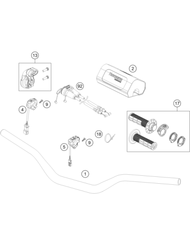 Handlebar PAD Cmpl. (KTM/HVA/GG) St:70