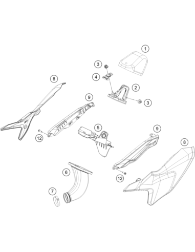 Subframe Cover KIT MC 65 2024 (KTM/HVA/GG)