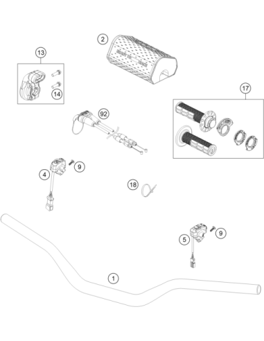 Housing Throttle Twist Grip Cpl. (KTM/HVA/GG)