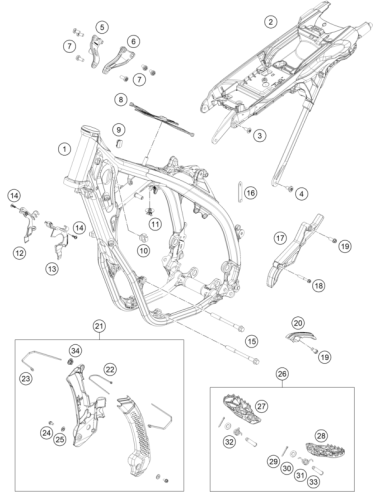 Engine Brace, Right (KTM/HVA/GG)