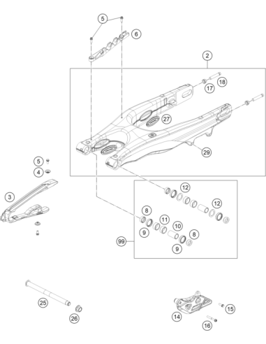 Patin de Cadena KTM SX/SXF 2023- + EXC/EXCF...