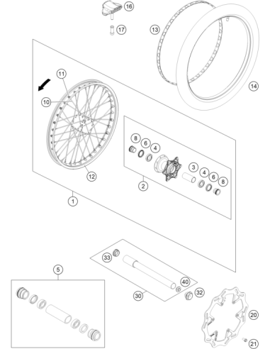 Front Wheel HUB Cmpl. (KTM/HVA/GG)