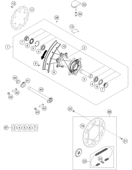 Collar NUT M22x1.5 Ws=30 (KTM/HVA/GG)
