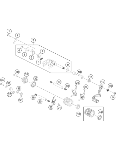 Detent ARM Cmpl. (KTM/HVA/GG)