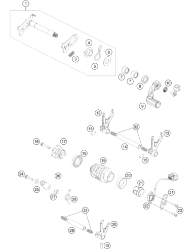 Shift Fork 1.-3. Gear (KTM/HVA/GG)