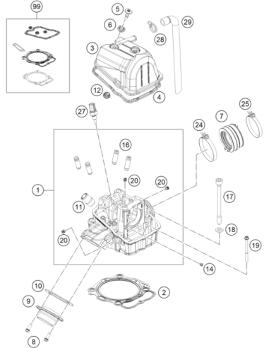Cylinder Head Cpl. (KTM/HVA/GG)