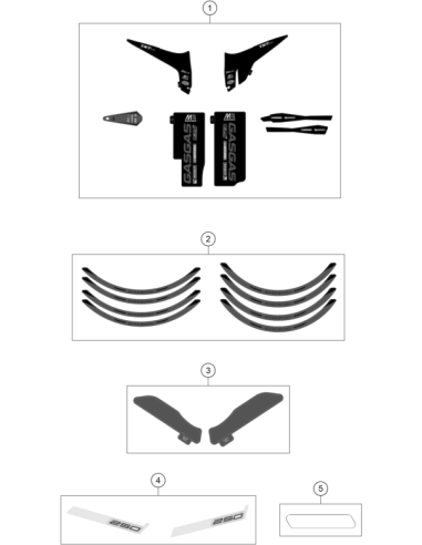 Displacement Label SET TXT 250 (KTM/HVA/GG)