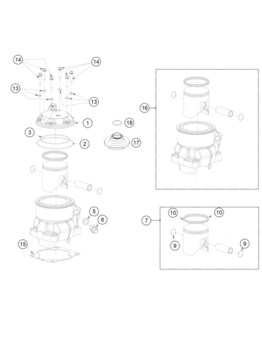 Cylinder Head Cpl. (KTM/HVA/GG) St:70