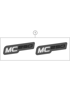 Displacement Label, Right+left, MC 250 (KTM/HVA/GG) 2
