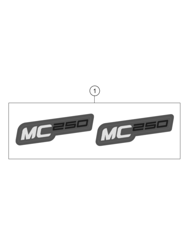 Displacement Label, Right+left, MC 250...
