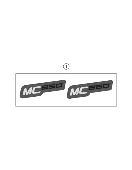 Displacement Label, Right+left, MC 250 (KTM/HVA/GG)