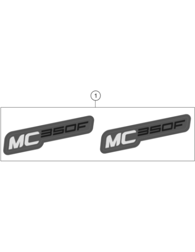 Displacement Label, Right+left, MC 350F...