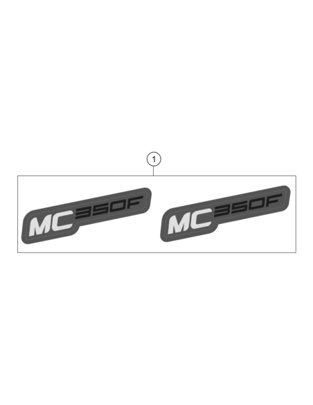 Displacement Label, Right+left, MC 350F (KTM/HVA/GG)