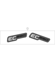 Displacement Label Left + Right EC 250 (KTM/HVA/GG)