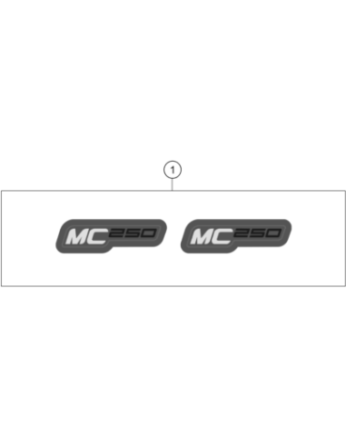 Displacement Sticker SET MC 250 (KTM/HVA/GG)