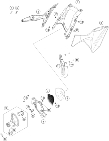 Lower Section OF THE AIR Filter (KTM/HVA/GG)