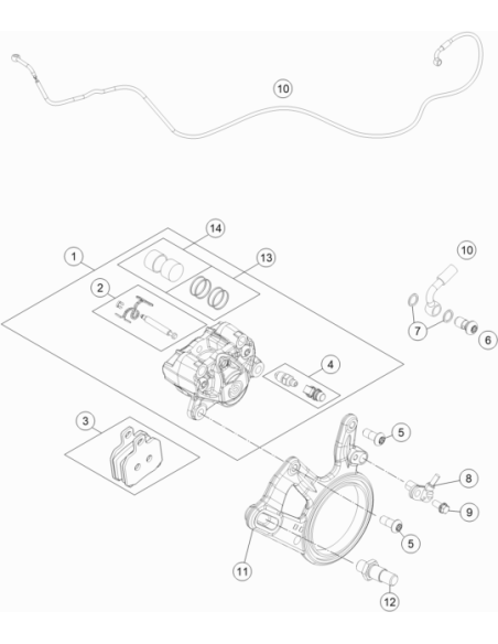 Brake Line Rear Brake Caliper (KTM/HVA/GG)