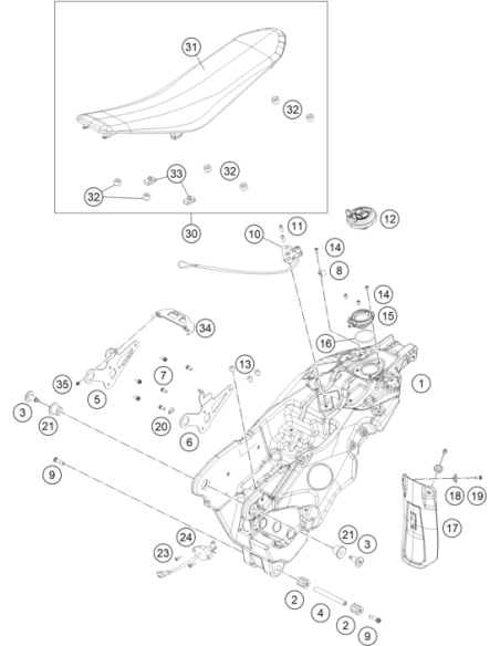 Base Tank CAP Without KEY (KTM/HVA/GG)