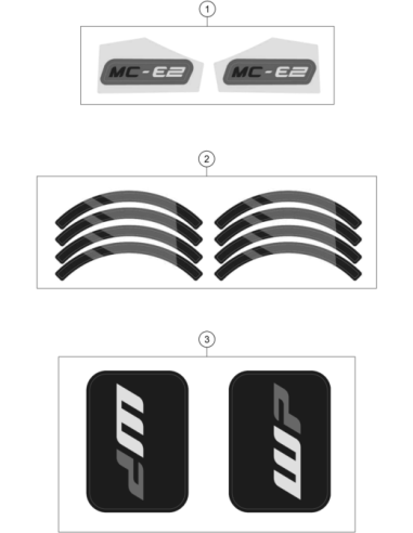 Rear Fender Sticker SET Mc-e 2 (KTM/HVA/GG)