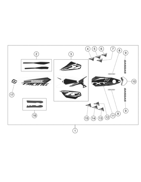 Sticker Gasgas Frame (KTM/HVA/GG)