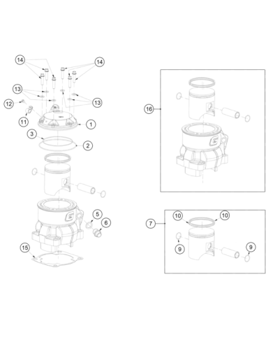Piston Cpl. 125 TXT PRO B (KTM/HVA/GG)