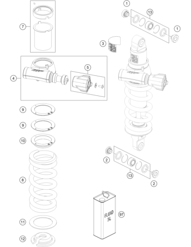 Ball Joint Bearing KIT TOP 12mm (KTM/HVA/GG)