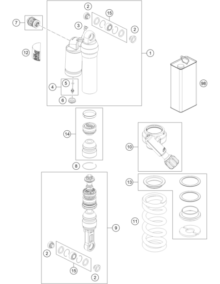 Ball Joint Bearing KIT TOP 12mm (KTM/HVA/GG)