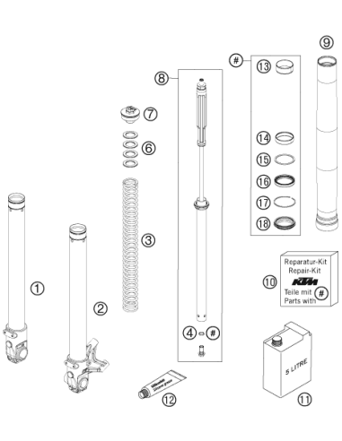 Repair-kit EXC Front Fork 2009 (WP)