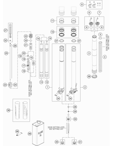Adjuster KIT Screw CAP (KTM/HVA/GG) St:70