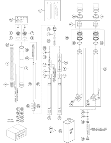 Adjuster KIT Screw CAP (KTM/HVA/GG) St:70